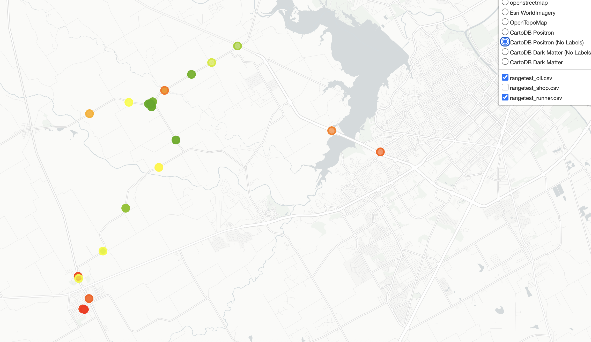 Range test map